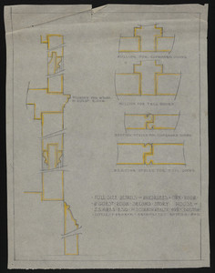 Full Size Details of Wardrobes in Own Room & Guest Room, Second Story, House of J.S. Ames, Esq. at 3 Commonwealth Ave., Boston, undated