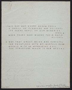 Typewriter sample, location unknown, dated January 24, 1827