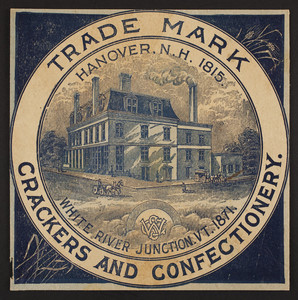 Trade card for crackers and confectionery, White River Junction, Vermont, 1871