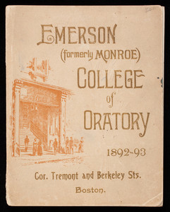 Emerson, formerly Monroe, College of Oratory 1892-93, corner Tremont and Berkeley Streets, Boston, Mass.