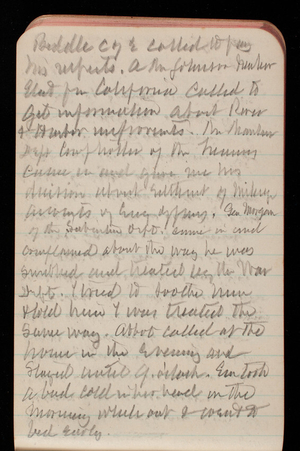 Thomas Lincoln Casey Notebook, November 1894-March 1895, 115, Biddle C of E called to pay