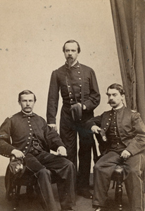 Unidentified soldier, Lt. Col. Francis W. Palfrey, and Lt. William F. Milton
