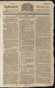 The Massachusetts Gazette and Boston News-Letter, 1 August 1765