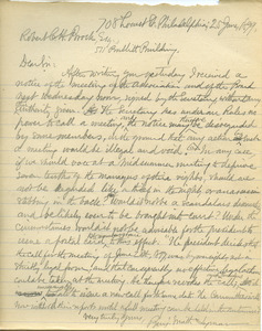 Letter from Benjamin Smith Lyman to Robert C. H. Brock