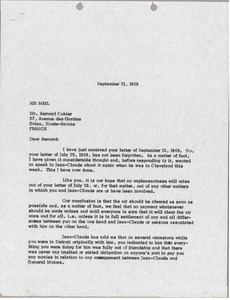 Letter from Mark H. McCormack to Bernard Cahier