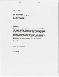 Letter from Mark H. McCormack to Bill McPhail