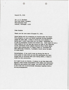 Letter from Mark H. McCormack to S. E. Knudsen