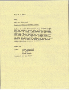 Memorandum from Mark H. McCormack to list