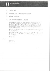 Memorandum from Mark H. McCormack to Robert D. Kain