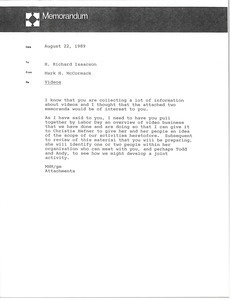 Memorandum from Mark H. McCormack to H. Richard Isaacson