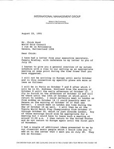 Letter from Mark H. McCormack to Chick Hood