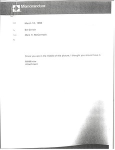 Memorandum from Mark H. McCormack to Bill Sinrich