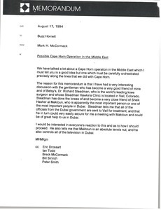 Memorandum from Mark H. McCormack to Buzz Hornett