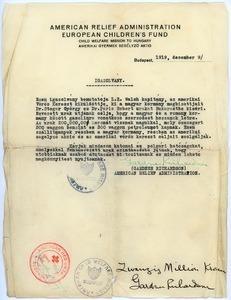 American Relief Administration certificate