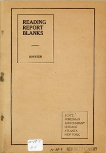 Pamphlet for blank reading reports