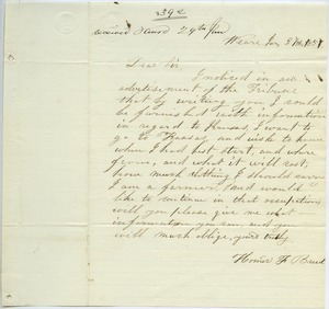 Letter from Homer F. Breed to unidentified correspondent