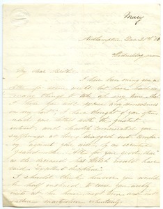 Letter from Mary Lyman to Benjamin Smith Lyman