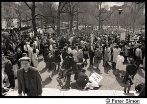 Marchers commemorating Martin Luther King, Boston Common, Boston Common, gathered below the State House