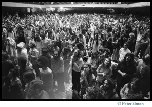 Audience in the Winterland Ballroom during the Ram Dass 'marathon,' listening to Amazing Grace