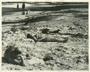 Sunbathers on beach