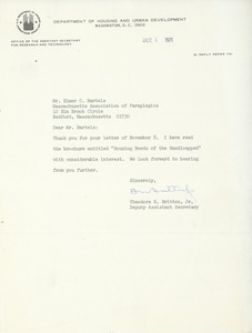 Letter from Theodore R. Britton to Elmer C. Bartels