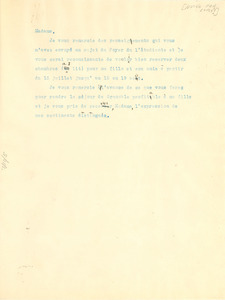 Letter from W. E. B. Du Bois to Foyer De L'Etudiante