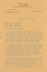Letter from Martha M. Badgley to W. E. B. Du Bois