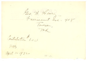 Address of George W. Henry