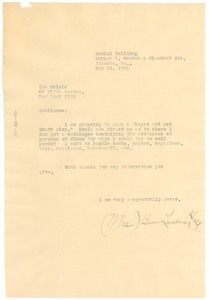 Letter from Bessie Landum Hall to The Crisis