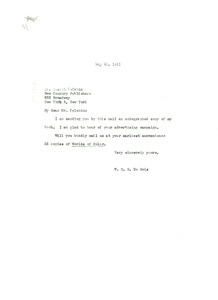 Letter from W. E. B. Du Bois to Mainstream