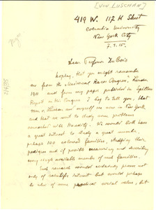 Letter from Felix von Luschan to W. E. B. Du Bois