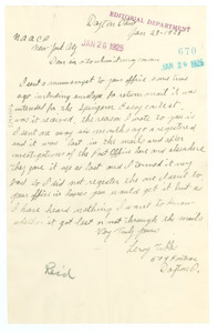 Letter from Leroy Tubbs to Editor of the Crisis