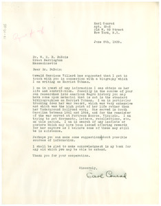 Letter from Earl Conrad to W. E. B. Du Bois