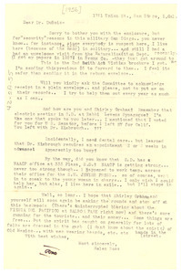 Letter from Helen Ross to W. E. B. Du Bois