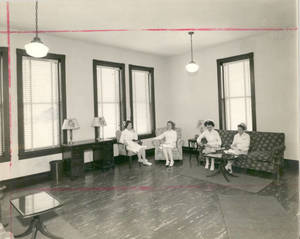 Nurses in lounge at the US Naval Special Hospital at Springfield College