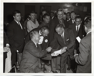 Mayor John F. Collins receives a gift