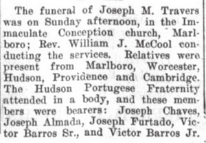 Joseph Tavares funeral - Hudson News-Enterprise article