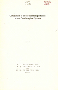 Circulation of phenolsulphonephthalein in the cerebrospinal system