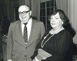 Suffolk University Dean Michael Ronayne (CAS, 1972-2004) with his wife Joanne Ronayne, photograph, 5/10/1985