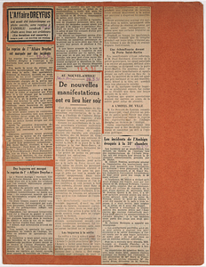 13 news clippings, relating to a play about the Affaire, multiple newspapers, 1930-31