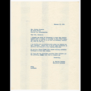 Letter from Otto Snowden to Sydney Brewster concerning liquor store on Blue Hill Avenue