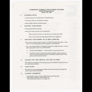 Documents related to Community Compact for Student Success