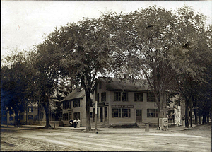 Public library, site of new building, shows all houses standing, 1897