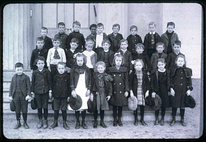 School children at school in old Town Hall, Central Street, Saugus Center