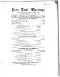 Ford Hall Meetings program, 11/8-11/22/1914