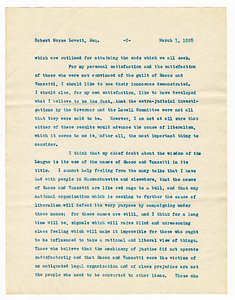 Letter from Parker McCollester to Robert M. Lovett, March 3, 1928