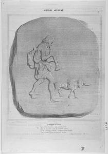 Le RETOUR D'ULYSSE. Aux portes du palais, son caniche fidèle Seul de ses vieux amis le reconnut soudain, Et fut, sublime instinct! s'emparer d'une écuelle Pour seconder Ulysse en son rusé dessein. (Odyssée, Poésies légères de Mr. Vatout.)