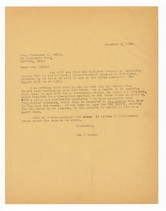 Letters from Tom O'Connor to Alexander J. Cella and Josephine S. Cella, November 1962