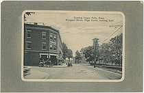 Prospect Block, High Street Looking East. Newton Upper Falls, Mass.