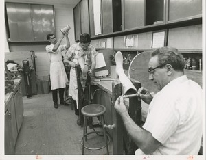 Students in the prosthetics workshop